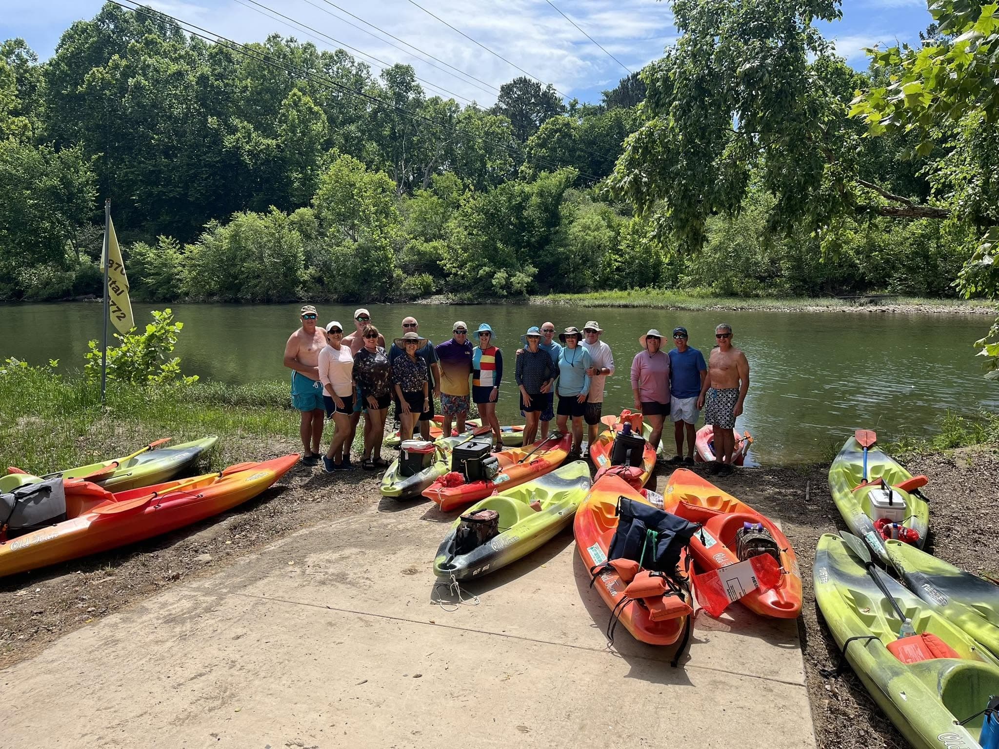 Kayakers paddling on the Caddo River
